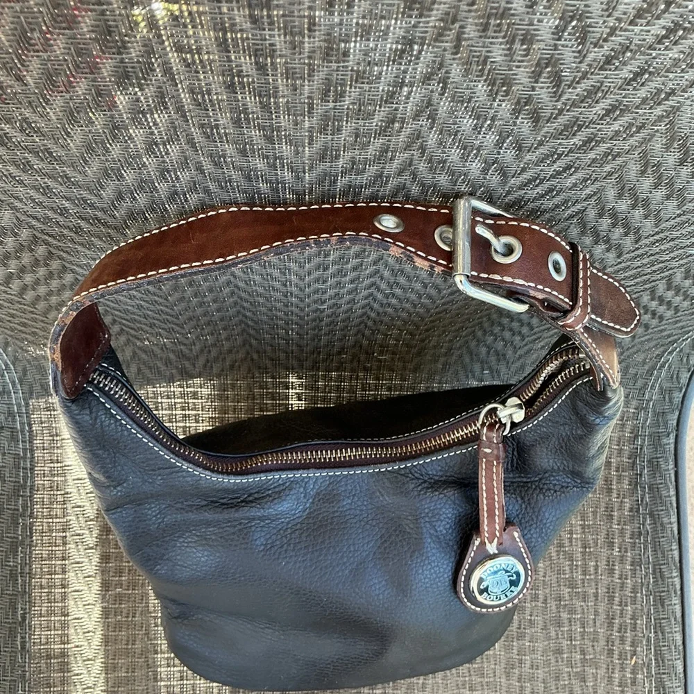 Dooney & Bourke Dark Brown Leather Mini Hobo Bag